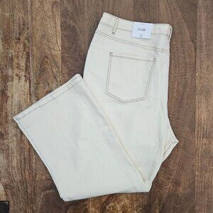 Future Collective x Gabriella Karefa-Johnson Jeans Womens 20 Cream Flare NWT